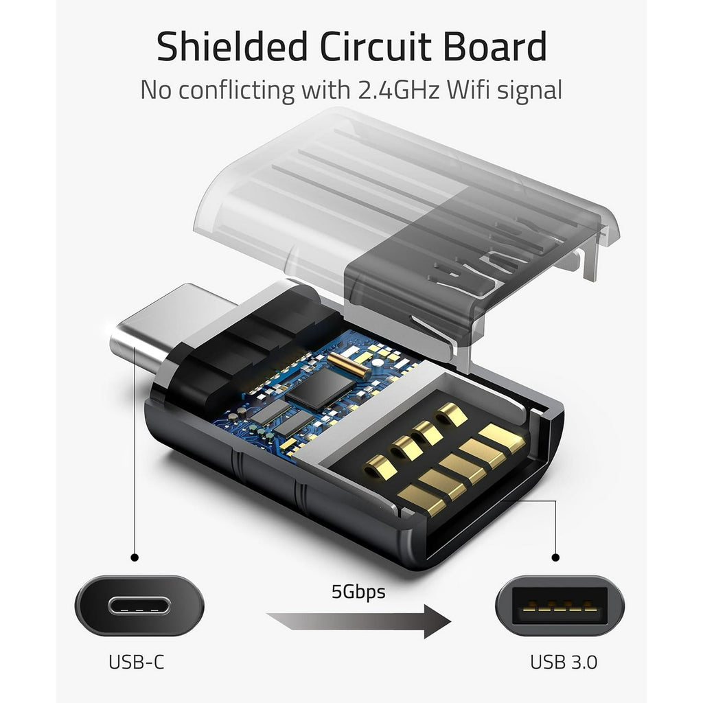 Entronix USB-C to USB-A Adapter - Connect USB Drives and Accessories to iPhone, iPad, and Laptops