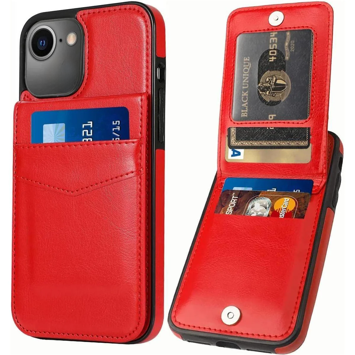 Entronix Case Compatible with iPhone 16E - [6 Slot Card Holder] Slim Leather Wallet - Entronix