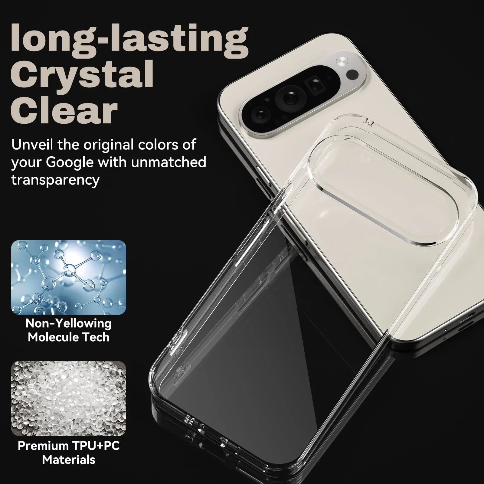 Entronix Bundle Compatible with Pixel 9 Pro XL - Clear Case & 2 Clear Screen Protectors - Entronix