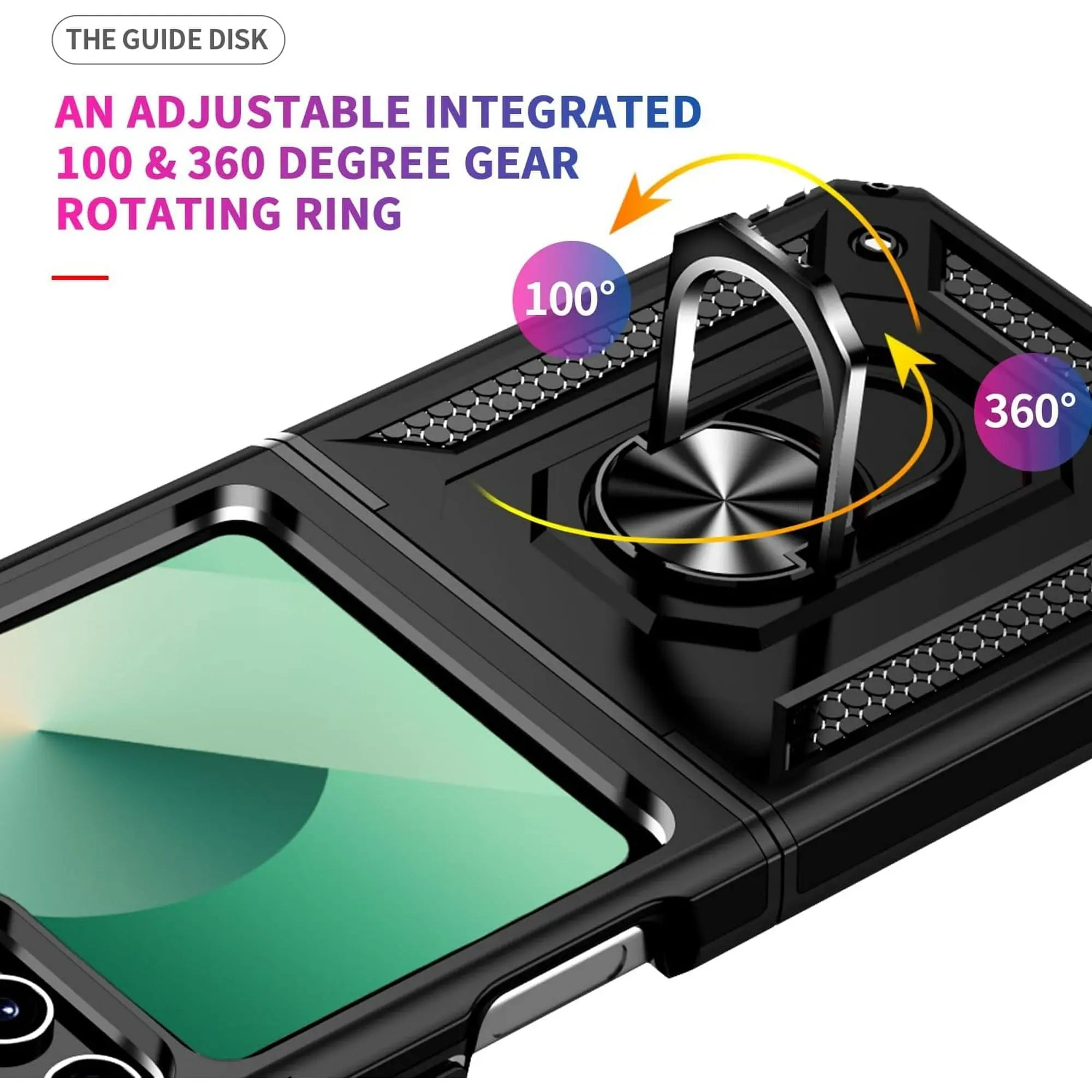 Entronix Samsung Galaxy Z Flip 6 Case - Guard Ring Holder, Dual Layer Protection - Entronix