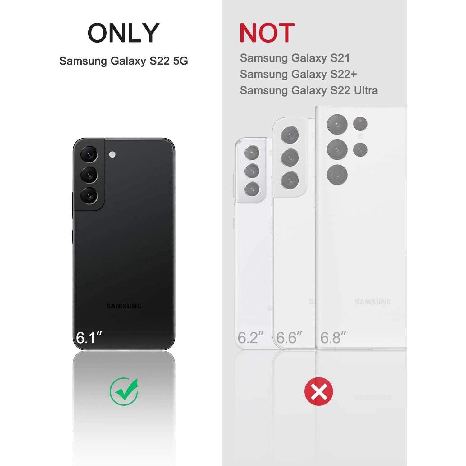 Entronix 3-in-1 Bundle for Samsung Galaxy S22, Heavy Duty Case & 2 Clear Tempered Glass Screen Protectors - Entro Retail