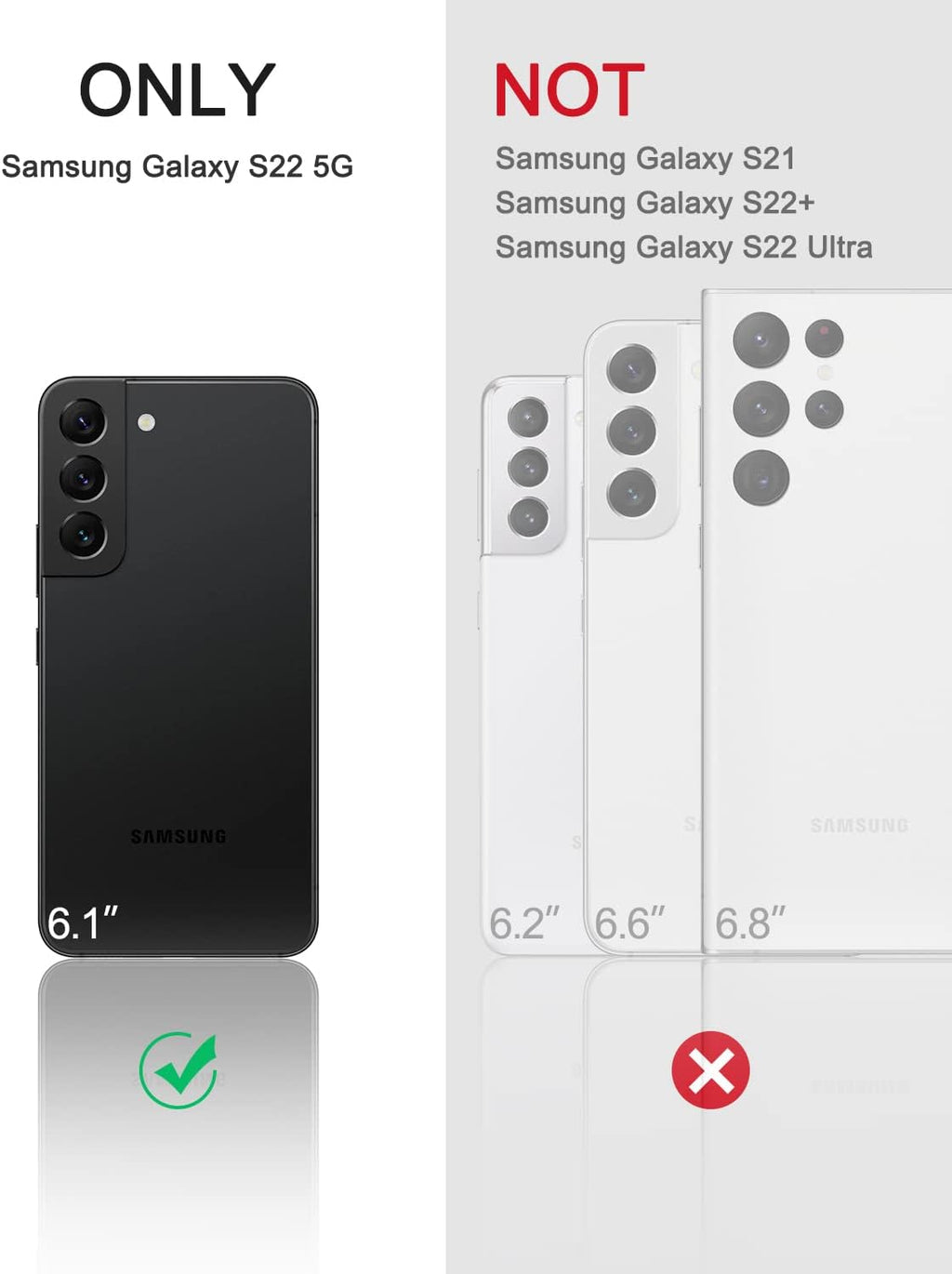 Entronix 3-in-1 Bundle for Samsung Galaxy S22, Heavy Duty Case & 2 Clear Tempered Glass Screen Protectors - Entro Retail