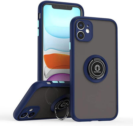 Entronix Matte Ring Case for Apple iPhone 12/12 Pro, Slim Matte Cover with Built-In Kickstand, - Entro Retail