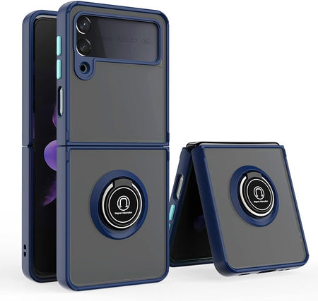 Entronix Matte Ring Case for Samsung Galaxy Z Flip 4, Slim Matte Cover with Built-In Kickstand, - Entro Retail