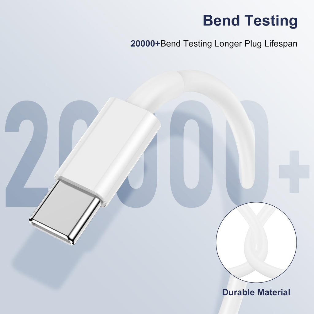 Entronix Type-C to Type-C Charger Cable, 3-Pack [6FT] USB-C Cable Compatible with Android