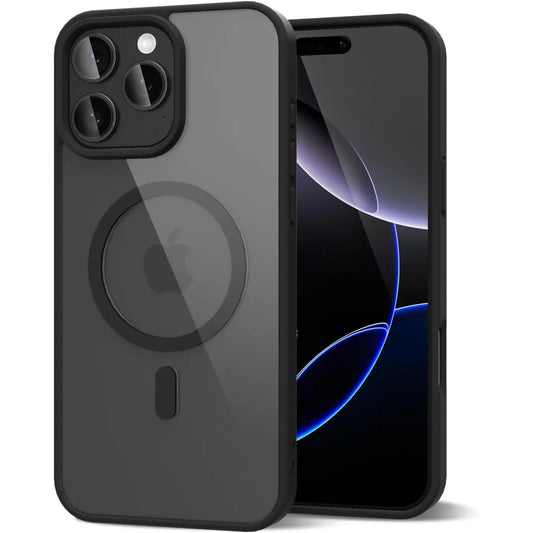Entronix [Magnetic] Case Compatible with iPhone 12 Pro Max - [Clear Back] Soft Matte Frame - Entronix