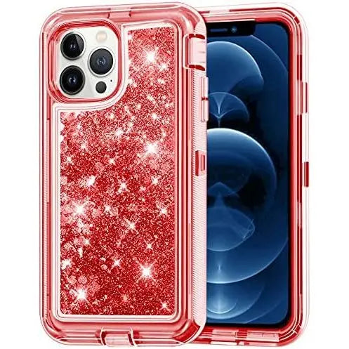 Entronix Heavy Duty Glitter Case for Apple iPhone 14 Pro Max, Triple-Layer & Full Protection, - Entro Retail