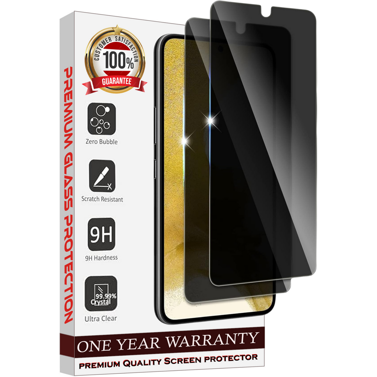 Entronix Case Privacy Screen Protector for Samsung Galaxy S23 Plus Protector, Pack of 2 with Support Fingerprint ID Anti-Spy Tempered Film - Entro Retail