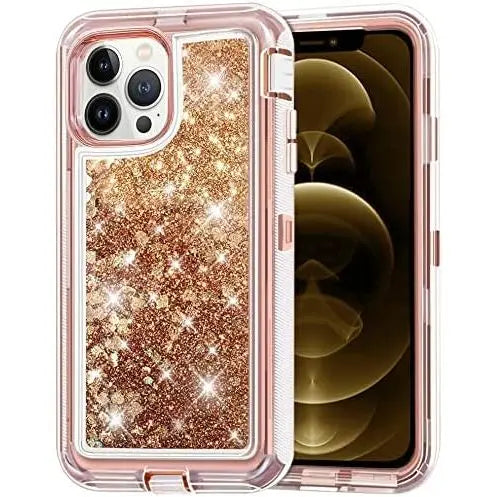 Entronix Heavy Duty Glitter Case for Apple iPhone 14 Pro Max, Triple-Layer & Full Protection, - Entro Retail