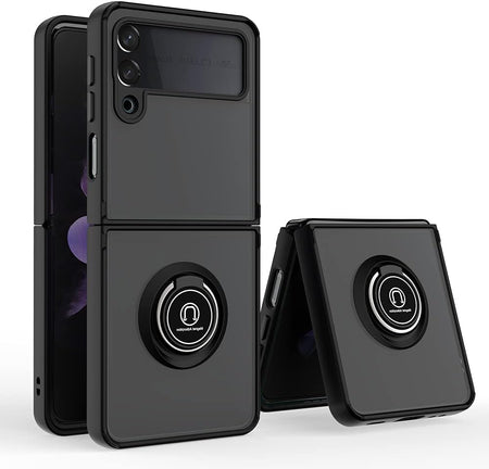 Entronix Matte Ring Case for Samsung Galaxy Z Flip 4, Slim Matte Cover with Built-In Kickstand, - Entro Retail