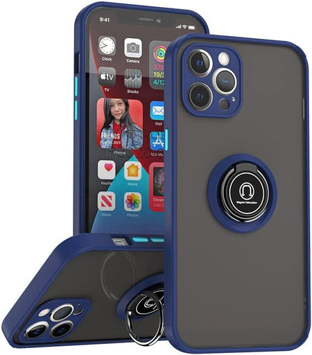 Entronix Matte Ring Case for Apple iPhone 12 Pro Max, Slim Matte Cover with Built-In Kickstand, - Entro Retail