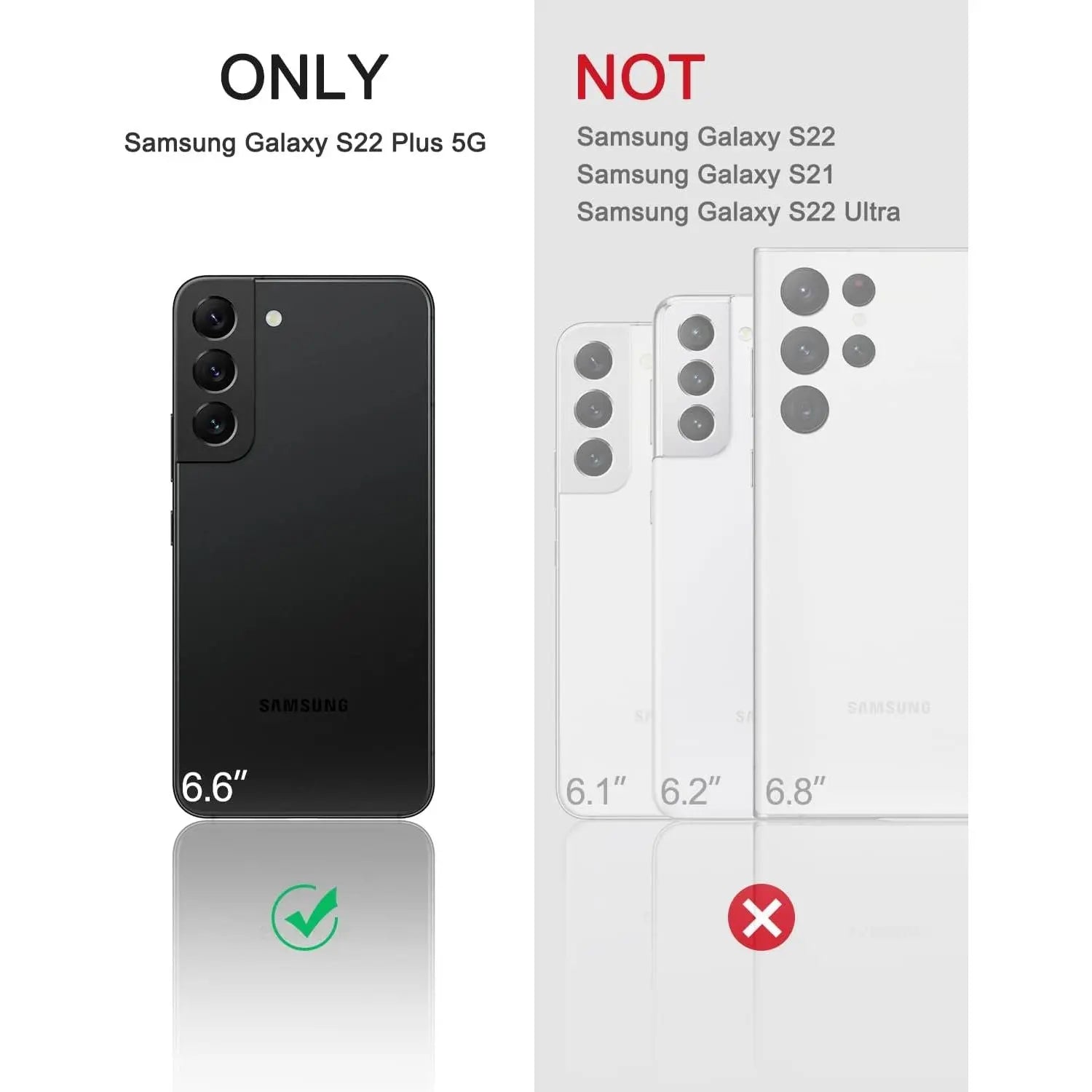 Entronix 3-Pack for Samsung Galaxy S22 Plus, Clear Camera Lens Protector, Easy Installation - Entro Retail