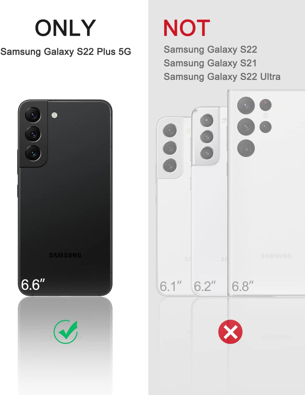 Entronix 3-Pack for Samsung Galaxy S22 Plus, Clear Camera Lens Protector, Easy Installation - Entro Retail