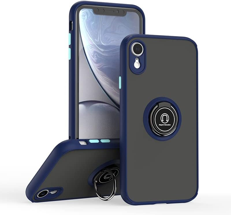 Entronix Matte Ring Case for Apple iPhone XR, Slim Matte Cover with Built-In Kickstand, - Entro Retail