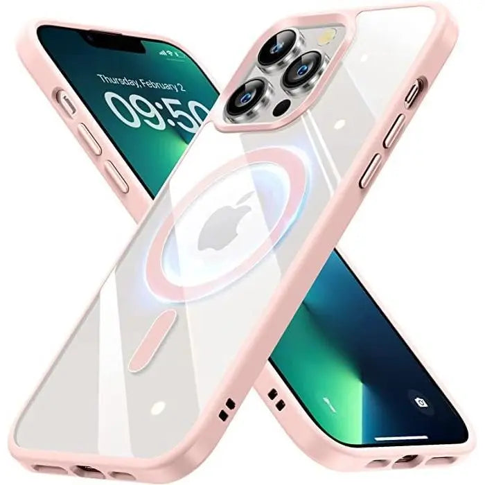 Entronix Pastel Clear Case for Apple iPhone 13 Pro Max, [Magnetic-Compatible] Clear Back Bumper Cover, - Entro Retail