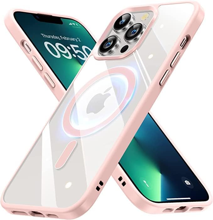 Entronix Pastel Clear Case for Apple iPhone 13 Pro Max, [Magnetic-Compatible] Clear Back Bumper Cover, - Entro Retail