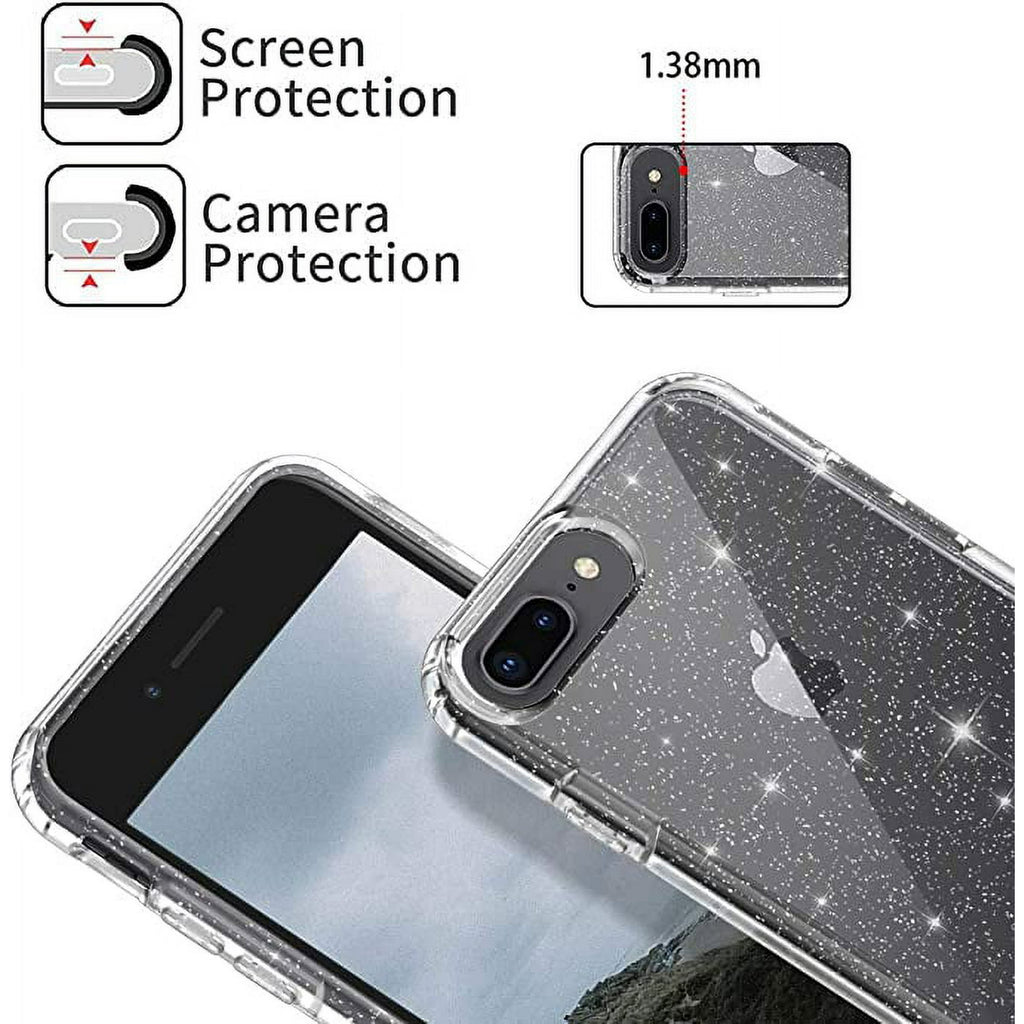 Entronix Apple iPhone 8 Plus/7 Plus Crystal Clear Case - Glitter - Entronix