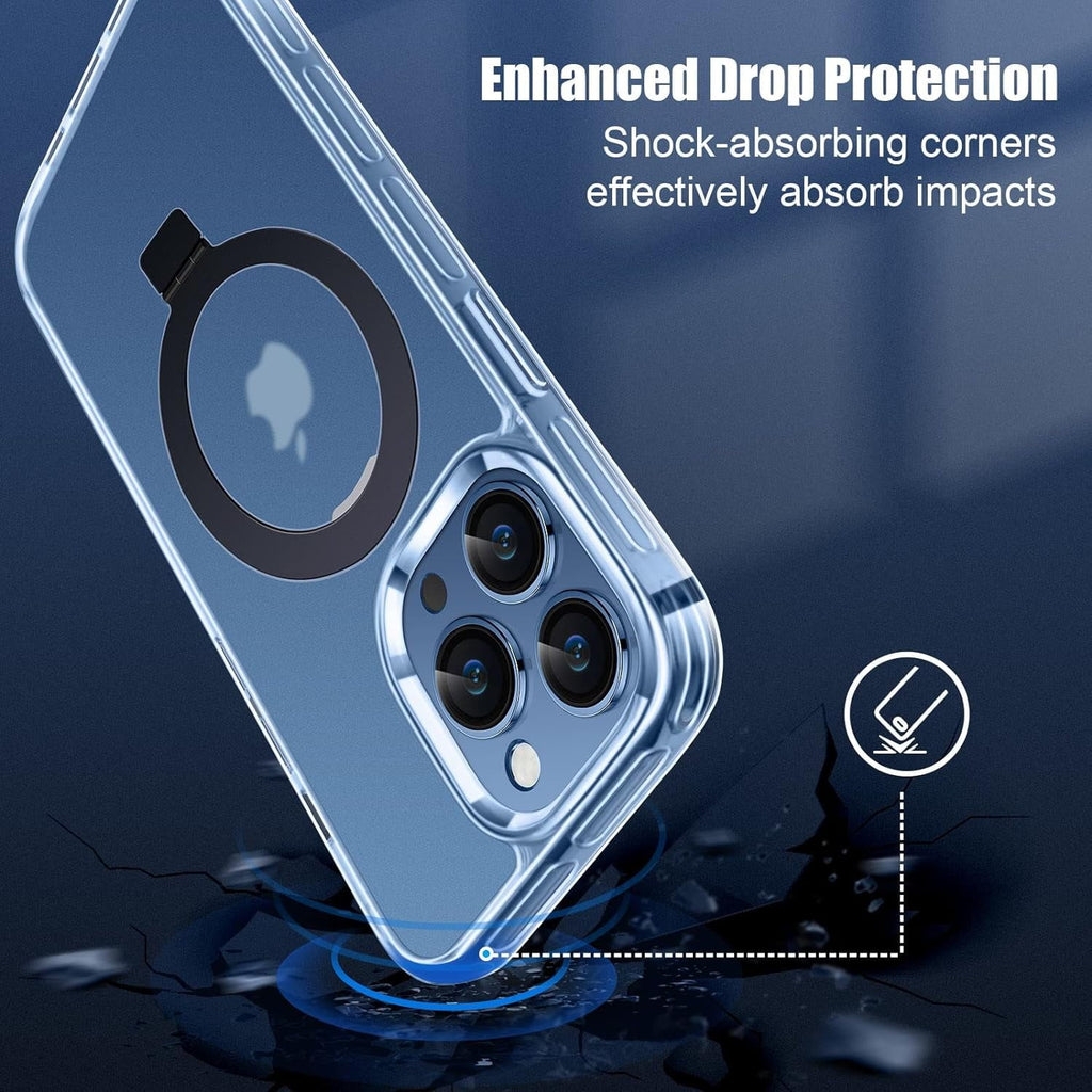 Entronix [Magnetic] Case Compatible with iPhone 14 Plus - [Hard Back] Clear Gripstand