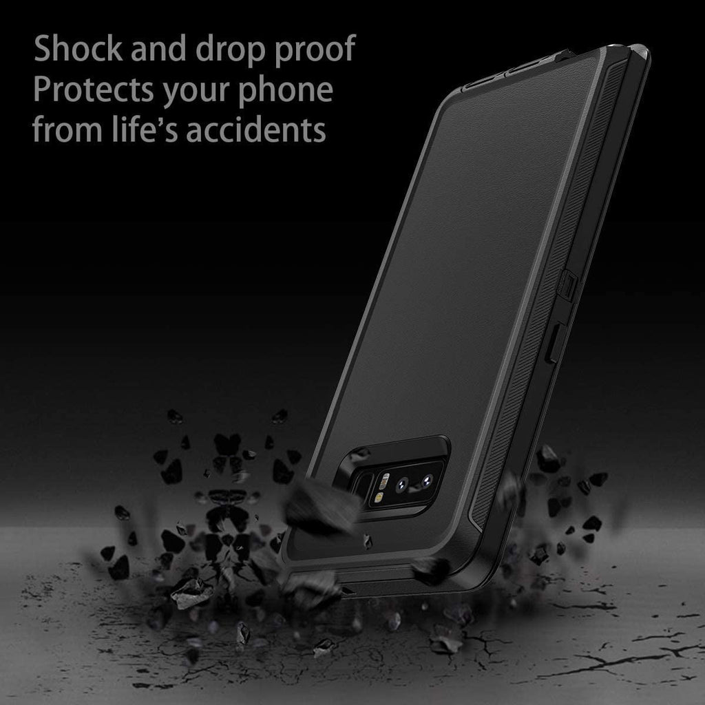 Entronix Bundle Compatible with Galaxy Note 8 - Heavy Duty Case & 2 Clear Screen Protectors
