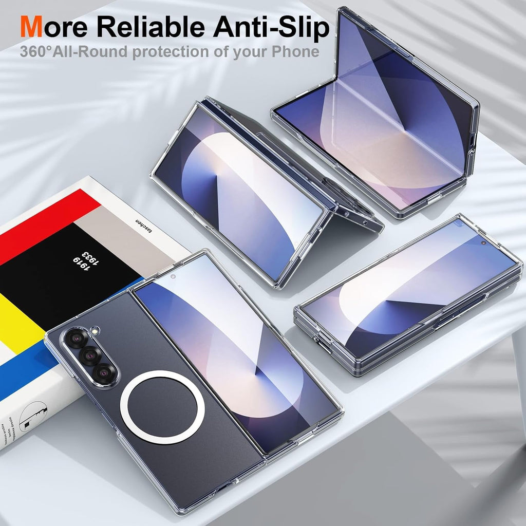 Entronix [Magnetic] Case Compatible with Galaxy Z Fold 7 - [Hard Back] Slim Clear