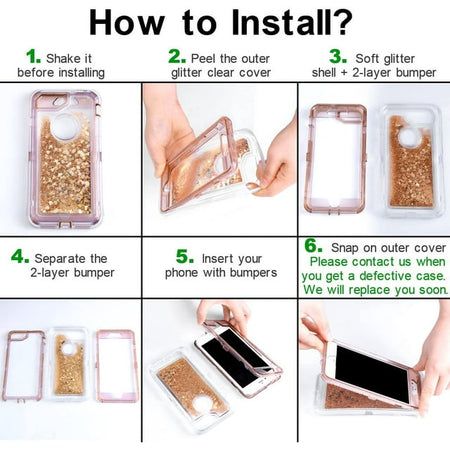 Entronix Heavy Duty Glitter Case for Apple iPhone 12 Pro Max, Triple-Layer & Full Protection, - Entro Retail