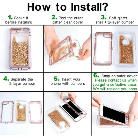 Entronix Heavy Duty Glitter Case for Apple iPhone 15 Pro, Triple-Layer & Full Protection, - Entro Retail