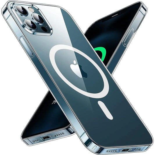 Entronix Case Transparent Clear Case for Apple iPhone 12 Magnetic Case, [ Resistant] Slim Fit Shockproof Crystal Case - Entro Retail