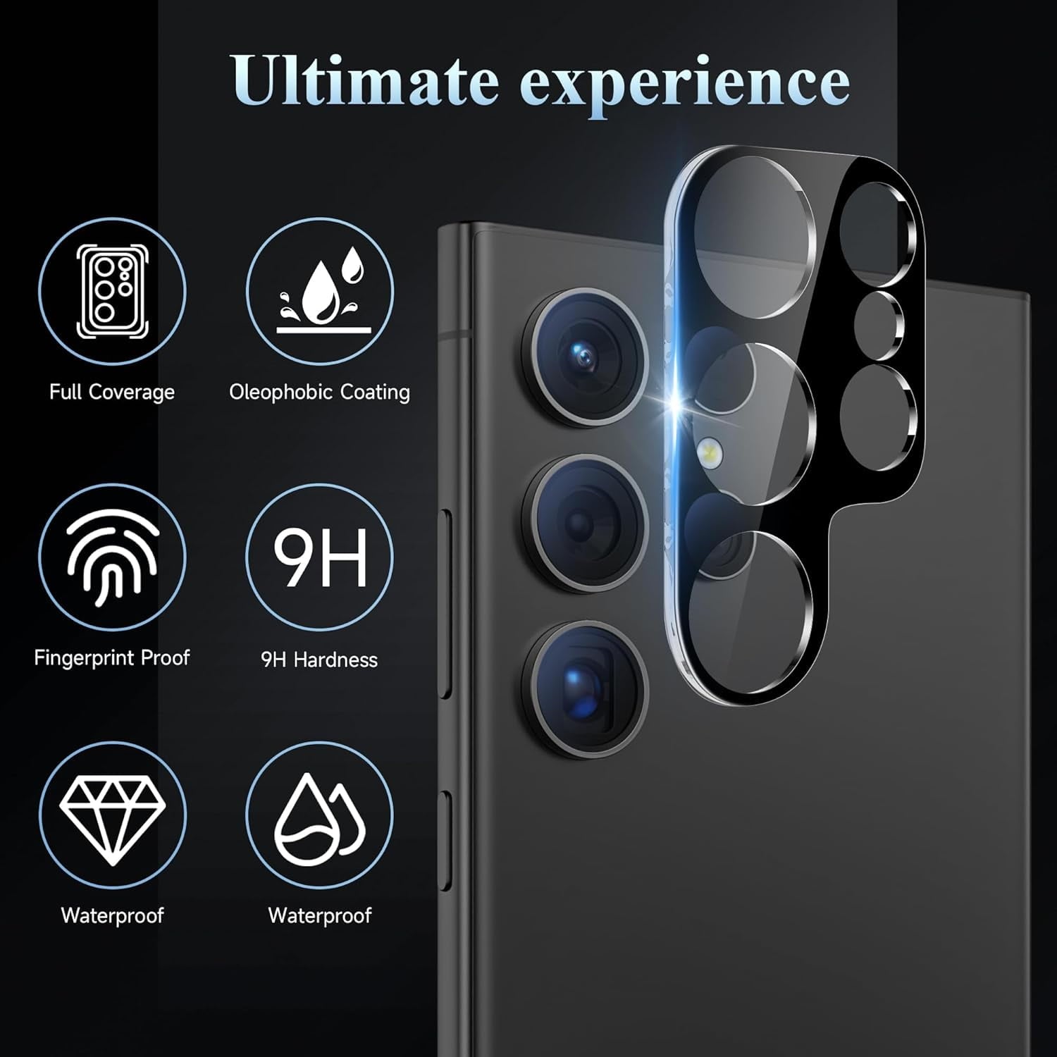 Entronix Clear Camera Lens Protector Compatible with Galaxy S25 Ultra - 3-Piece Combo