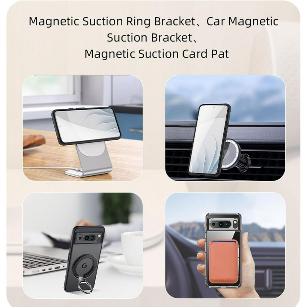 Entronix [Magnetic] Case Compatible with Pixel 9 Pro XL - [Hard Back] Slim Clear