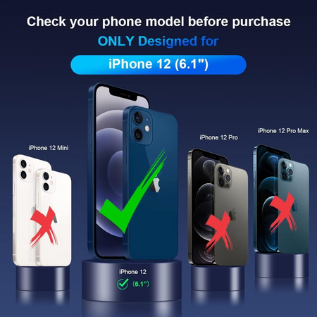 Entronix Bundle Compatible with iPhone 12 - [Hard Back] Clear Case, 2 Clear Screen Protector & 2 Camera Lens Protectors ENTRONIX