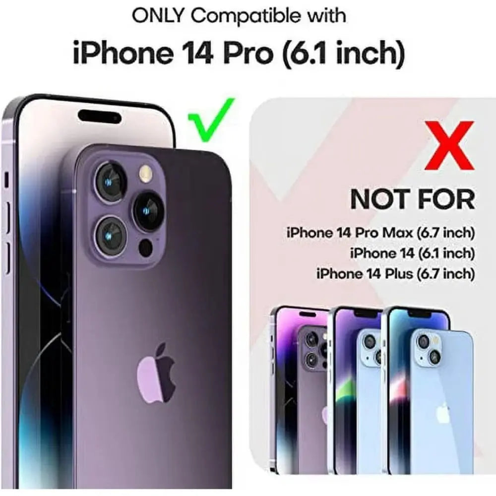 Entronix Bundle Compatible with iPhone 14 Pro - [Magnetic] Clear Case, 2 Clear Screen Protectors & 1 Metallic Camera Lens Protector - Entronix