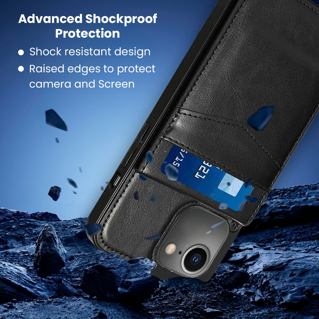 Entronix Case Compatible with iPhone 16E - [6 Slot Card Holder] Slim Leather Wallet