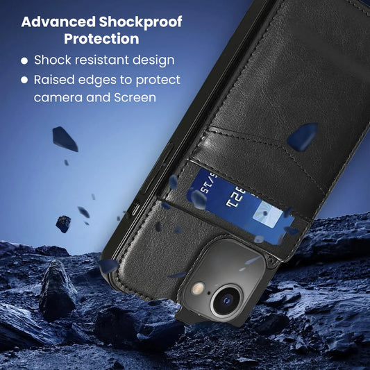 Entronix Case Compatible with iPhone 16E - [6 Slot Card Holder] Slim Leather Wallet - Entronix
