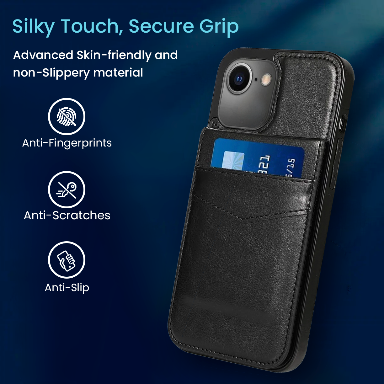 Entronix Case Compatible with iPhone 16E - [6 Slot Card Holder] Slim Leather Wallet - Entronix