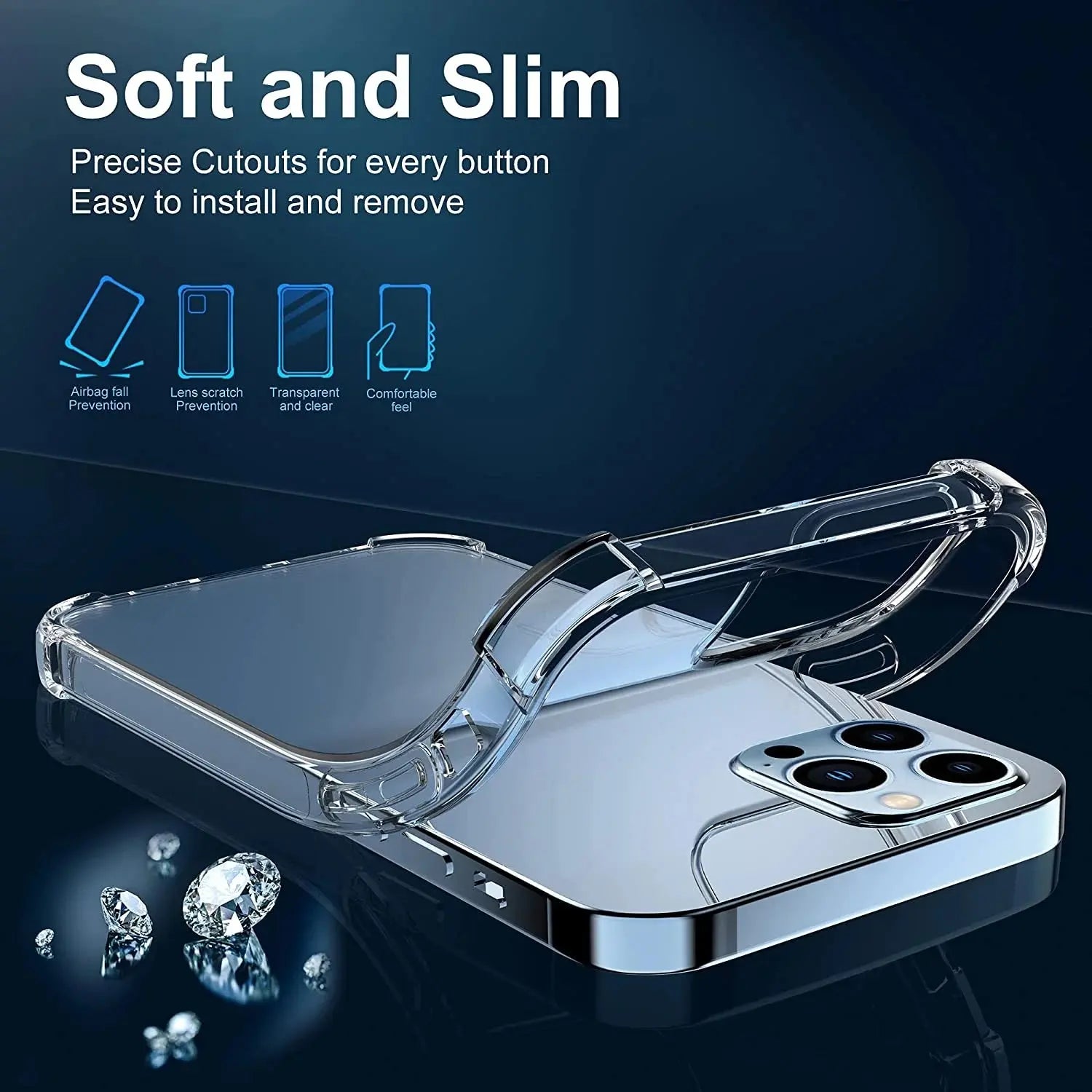 Entronix Case Compatible with iPhone 13 Pro Max - [Hard Back] Slim Clear - Entronix