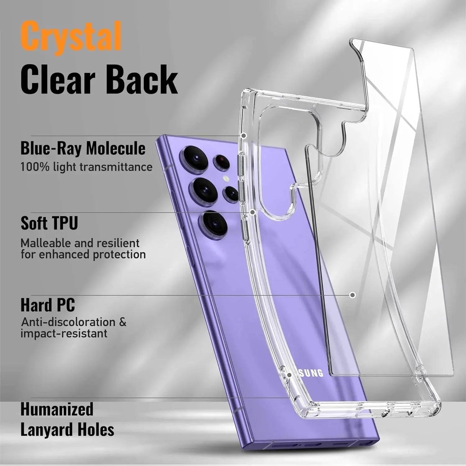 Entronix Case Compatible with Galaxy S25 Ultra - [Hard Back] Clear Cover - Entronix