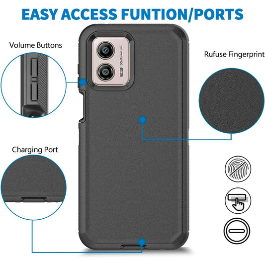 Entronix Case Compatible with Moto G Power 2024 - Triple-Layer Heavy Duty Protection - Entronix