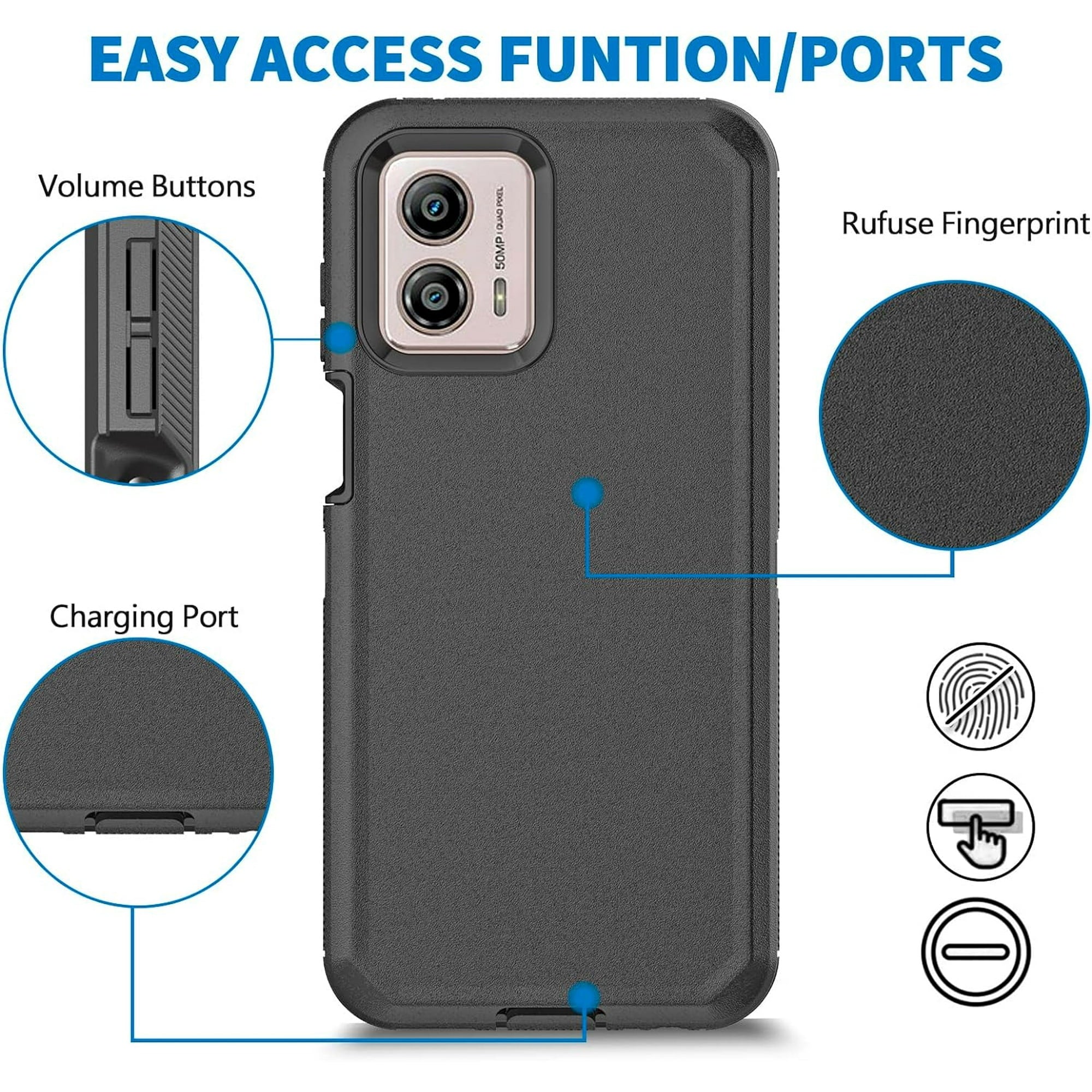Entronix Case Compatible with Moto G Play 2024 - Triple-Layer Heavy Duty Protection