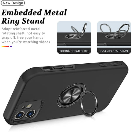 Entronix Apple iPhone 11 Case - 360º Circular Ring Holder, - Entronix