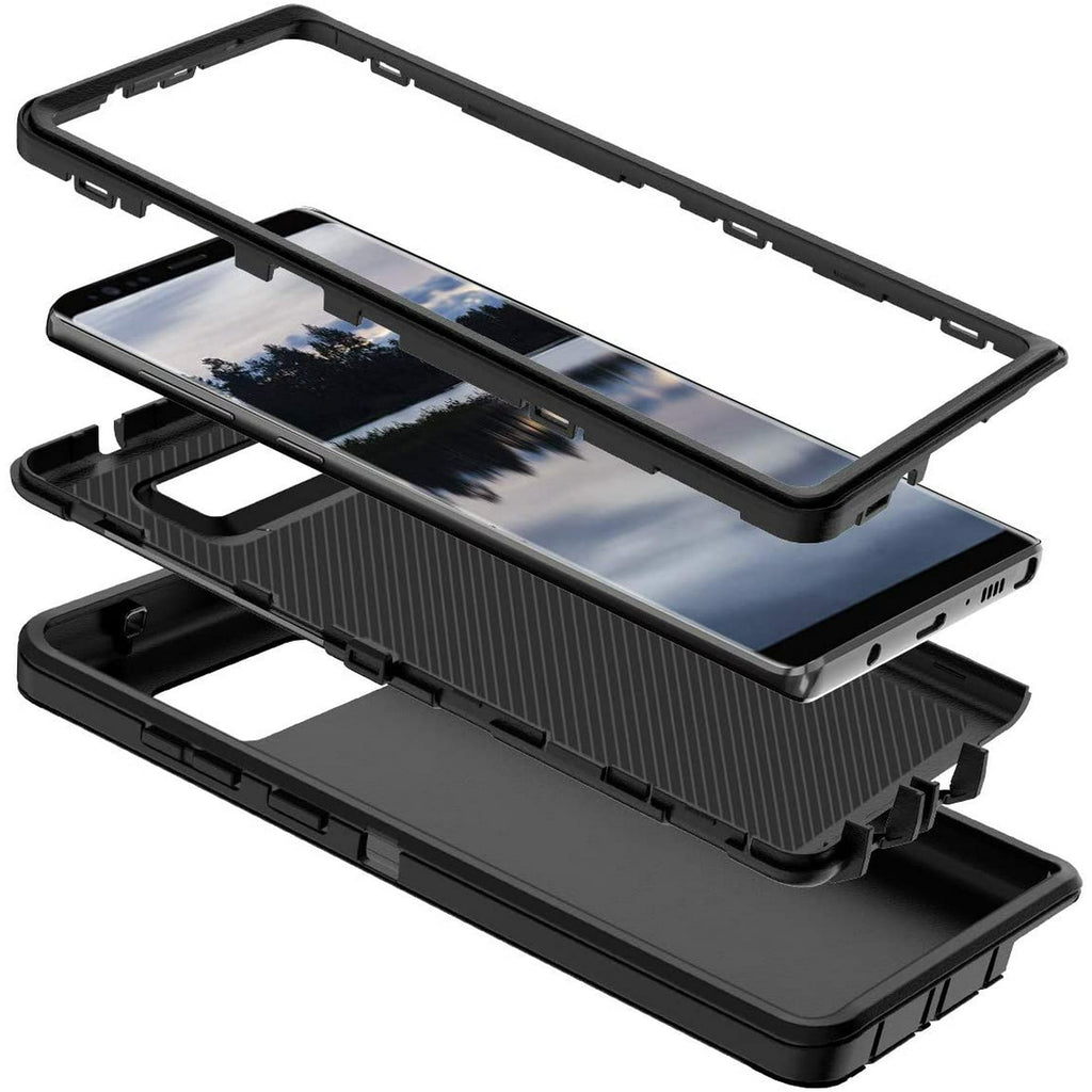 Entronix Bundle Compatible with Galaxy Note 8 - Heavy Duty Case & 2 Clear Screen Protectors