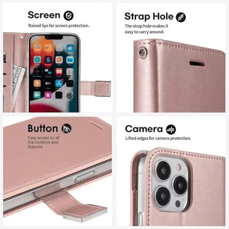 Entronix Case Compatible with Galaxy S23 Ultra - Foldable Leather Wallet, Card Holder & Lanyard - Entronix