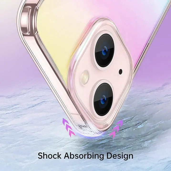 Entronix Holo Clear Case for Apple iPhone 14, [Magnetic-Compatible] Rainbow Iridescent Bumper Cover - Entro Retail