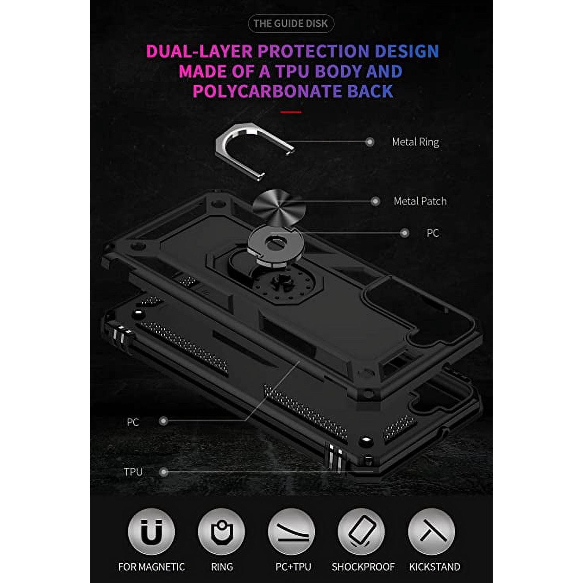 Entronix Samsung Galaxy Z Fold 5 Case - Guard Ring Holder, Dual Layer Protection - Entro Retail