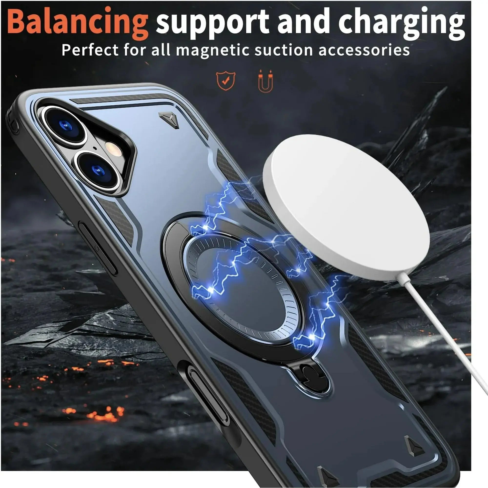 Entronix Apple iPhone 16 [Magnetic-Compatible] Case - Armor Ring, - Entro Retail