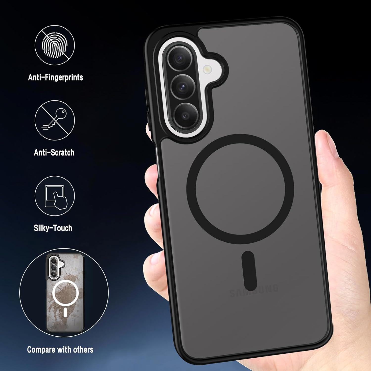 Entronix [Magnetic] Case Compatible with Galaxy A17 - Translucent Frosted Matte - Entronix