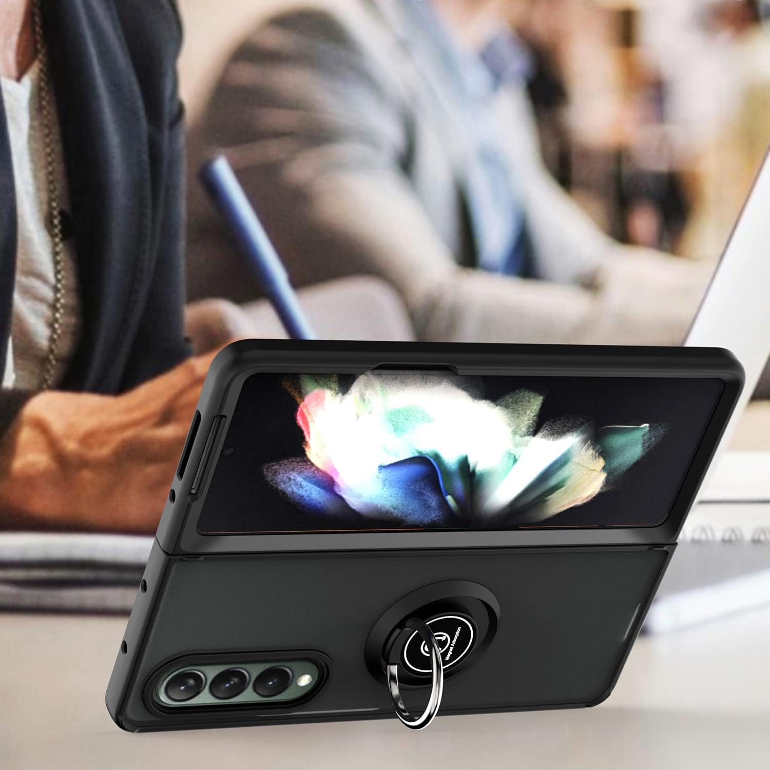 Entronix Samsung Galaxy Z Fold 4 Matte Ring Holder Case - Entro Retail