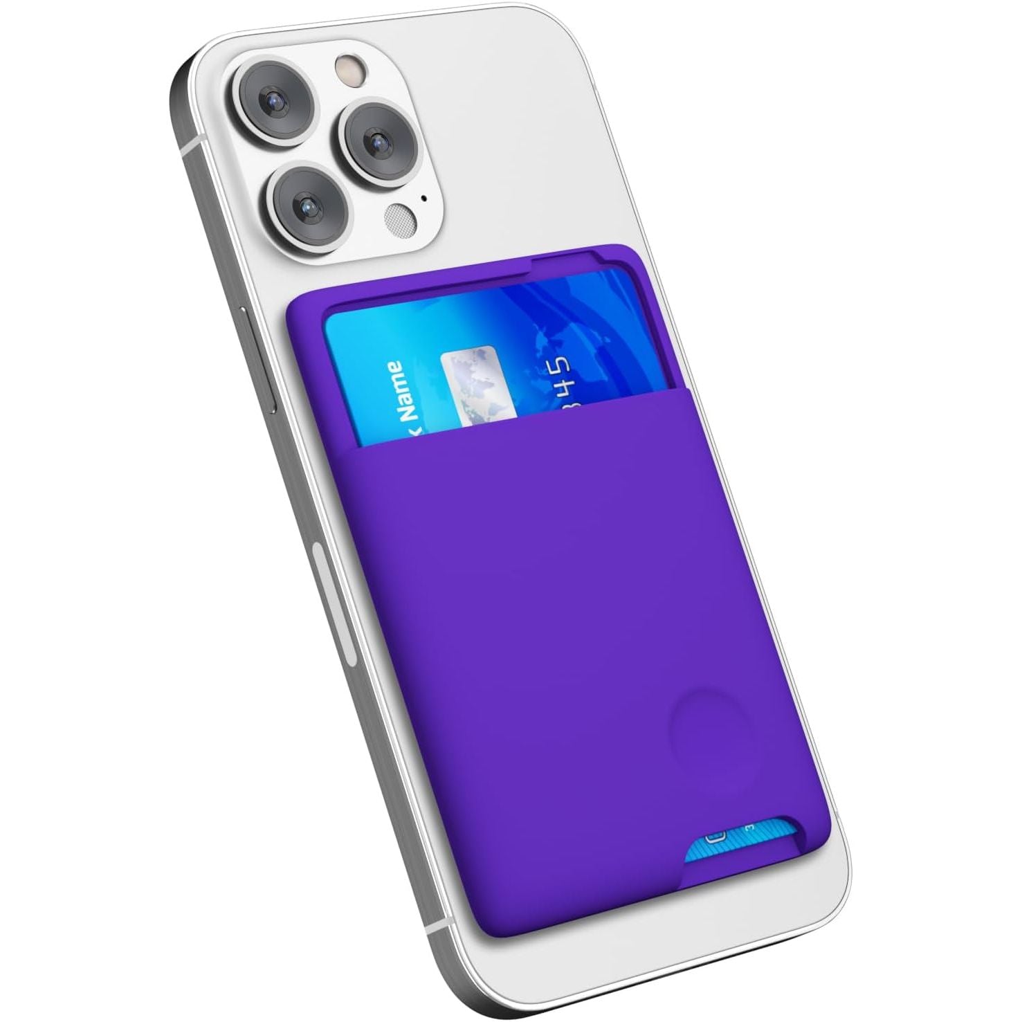 Entronix Silicone Card Holder for Apple/Samsung/All Phones, Sticky Wallet Pocket Back Cover, - Entro Retail