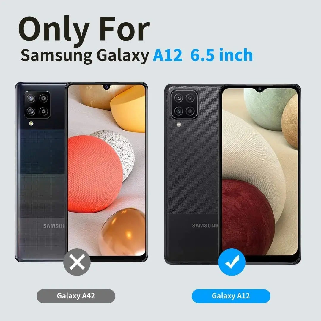 Entronix 3-in-1 Bundle for Samsung Galaxy A12, Heavy Duty Case & 2 Clear Tempered Glass Screen Protectors - Entro Retail