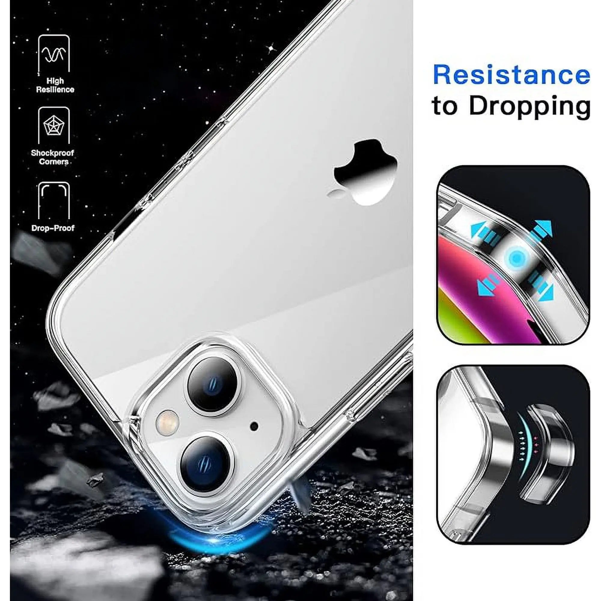 Entronix Case Compatible with iPhone 15 - [Hard Back] Slim Clear - Entronix
