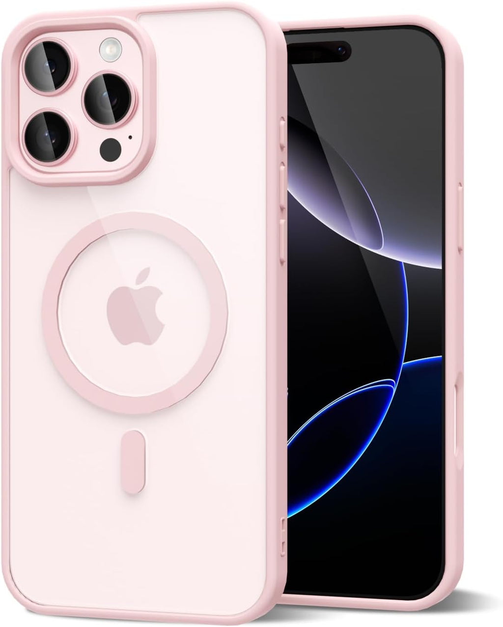 Entronix [Magnetic] Case Compatible with iPhone 12 Pro Max - [Clear Back] Soft Matte Frame